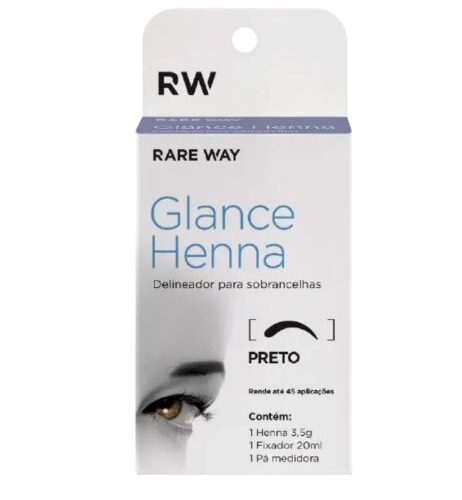 HENNA PARA SOBRANCELHAS PRETO 3,5G - GLANCE RARE WAY