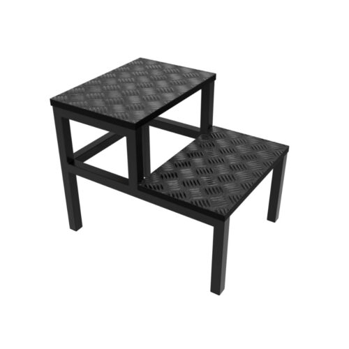 ESCADA FERRO 02 DEGRAUS -BRANCA OU PRETA