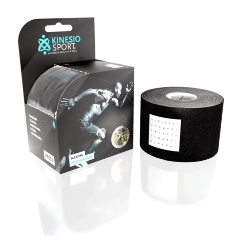 BANDAGEM ELASTICA 5 CM X 6 METROS PRETO- KINESIO SPORT