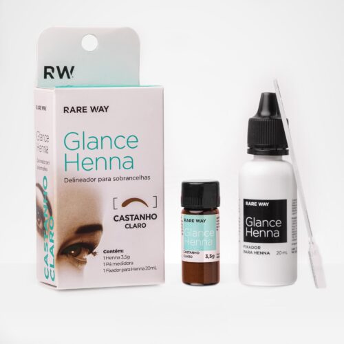 HENNA PARA SOBRANCELHAS CASTANHO CLARO 3,5G- GLANCE RARE WAY