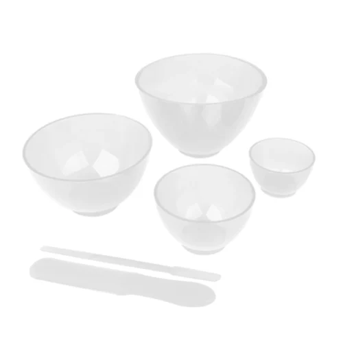 KIT COM 4 CUBETAS E 2 ESPATULAS - COR:TRANSPARENTE - ESTEK