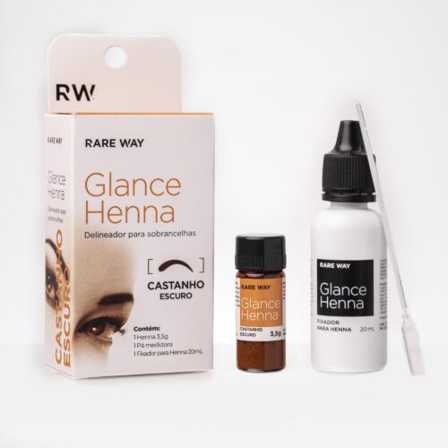 HENNA PARA SOBRANCELHAS CASTANHO ESCURO 3,5G- GLANCE RARE WAY