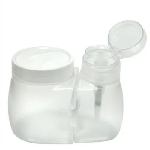 DOSADOR ACETONA COM PORTA ALGODAO TRANSPARENTE 150ML- CÓD 4266 SANTA CLARA