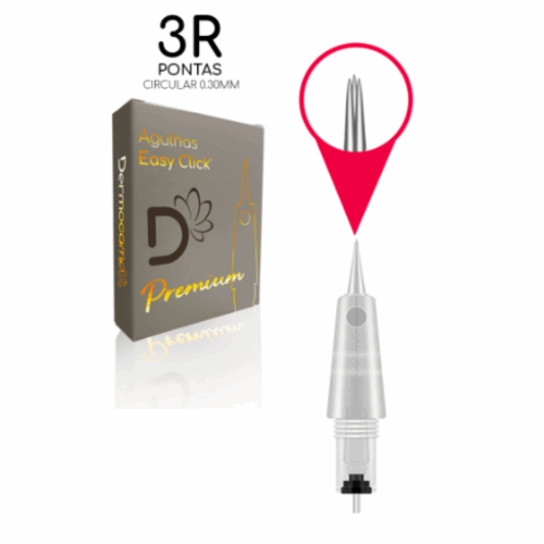 AGULHAS EASY CLICK 3 RL 0,30MM ROSCA DE MOLA DERMOCAMP SHARP- 10 UND