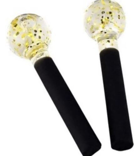 ESFERA CROMOTERAPIA VIDRO FACIAL  2 UND. -DOURADA C/ GLITTER