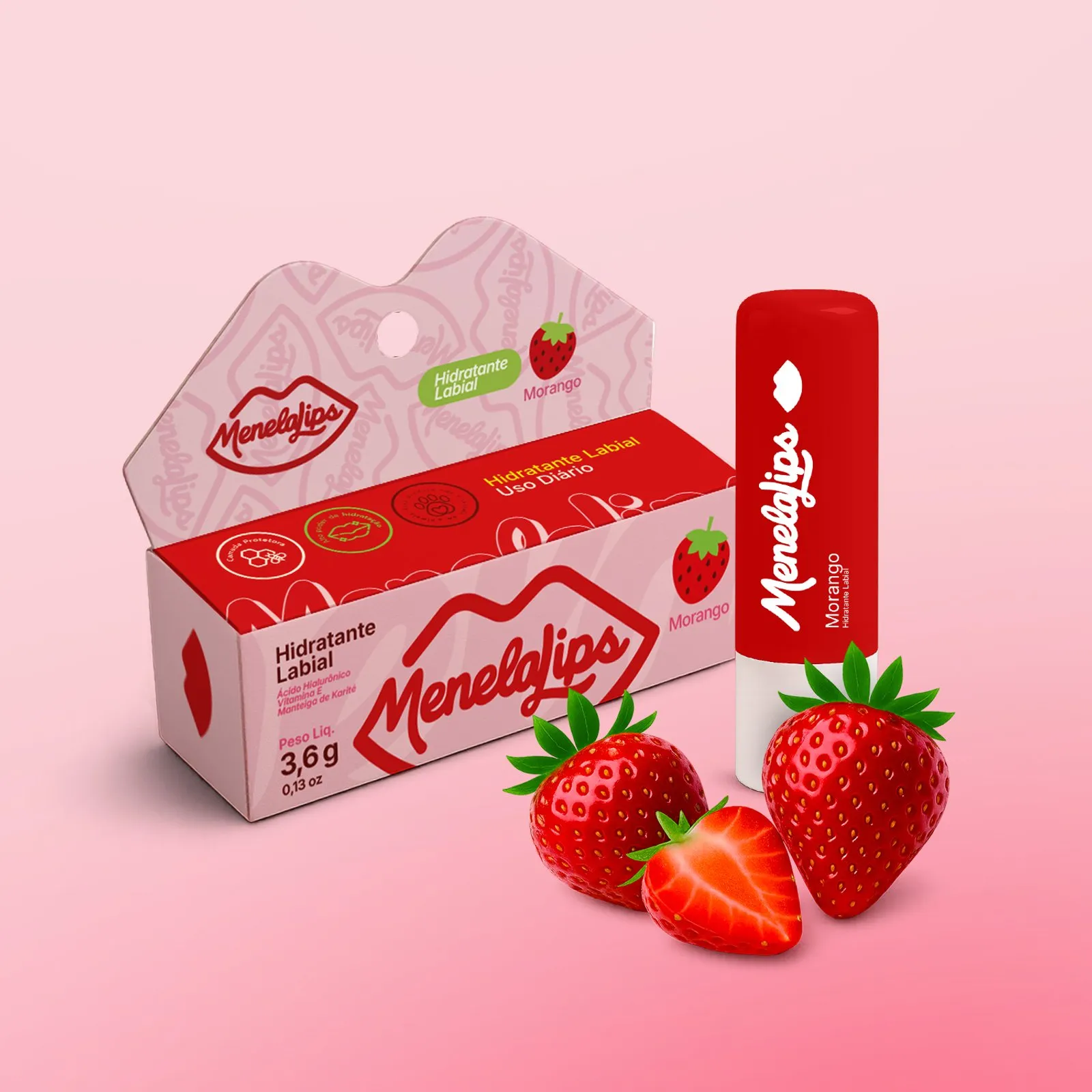 HIDRATANTE LABIAL DE MORANGO MENELALIPS