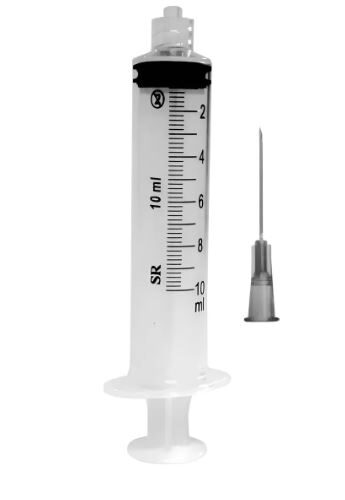 SERINGA HIPODERMICA 10ML LUER LOCK COM AGULHA 22 G- 1 UND- SR
