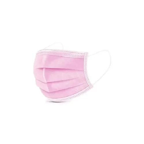 MASCARA DESCARTAVEL TRIPLA ELASTICO 50 UNIDADES ROSA ALPHAMED