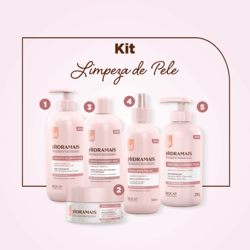 KIT LIMPEZA DE PELE FACIAL PROFISSIONAL COMPLETO HIDRAMAIS