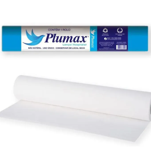 LENÇOL HOSPITALAR PAPEL AZUL (BRANQUISSIMO) 50CM X 50M PLUMAX