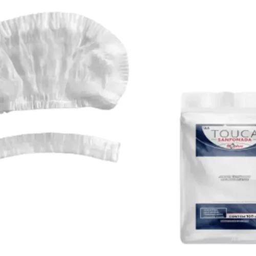 TOUCA DESCARTAVEL DE TNT PACOTE COM 100 UNIDADES -SSPLUS