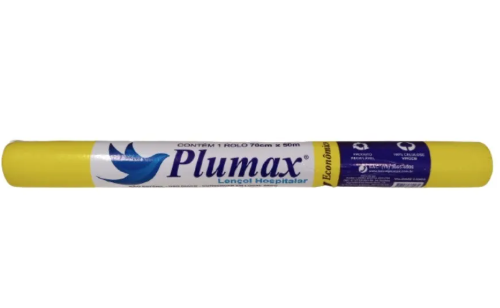 LENÇOL HOSPITALAR PAPEL AMARELO (BRANCO) 70CM X 50M 1 UNDADE- PLUMAX