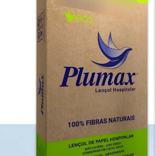LENÇOL HOSPITALAR PAPEL ECO VERDE (ECOLOGICO) 70CM X 50M  10 UNDS- PLUMAX