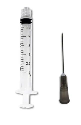 SERINGA HIPODERMICA LUER LOCK COM AGULHA 3ML - CAIXA 100 UNIDADES - SR