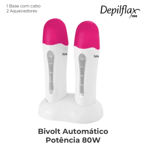 APARELHO AQUECEDOR ROLLON COM BASE DUPLA DEPILFLAX