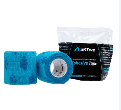 BANDAGEM ELASTICA AUTO-ADERENTE COHESIVE TAPE AZUL PATINHA 5 CMX2 M- AKTIVE