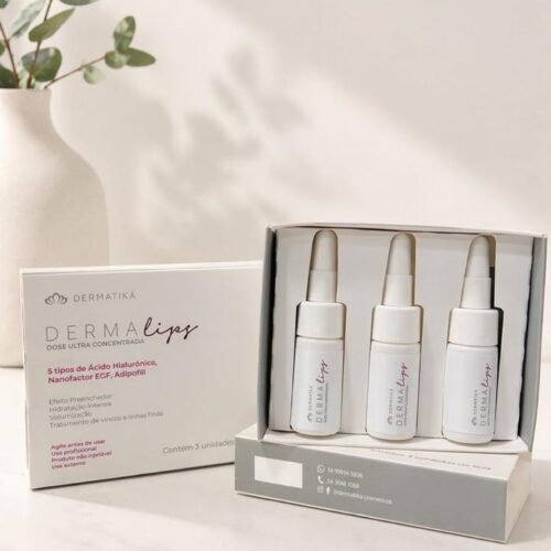 FLUIDO MICROAGULHAMENTO - DERMA LIPS 3 X5 ML DERMATIKA