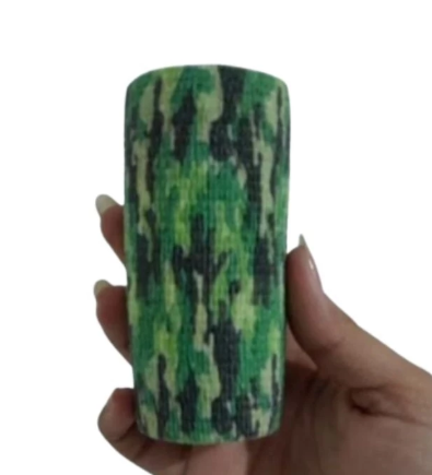 BANDAGEM ELASTICA AUTO-ADERENTE COHESIVE TAPE VERDE CAMUFLADO 10CM X 2 M- AKTIVE