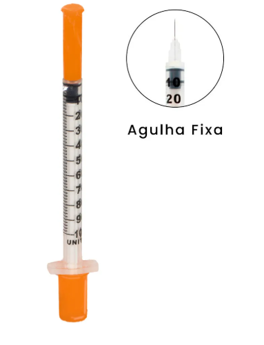 SERINGA INSULINA AGULHA FIXA 1ML 29G 12.7MMX0.33 1UND. MEDIX
