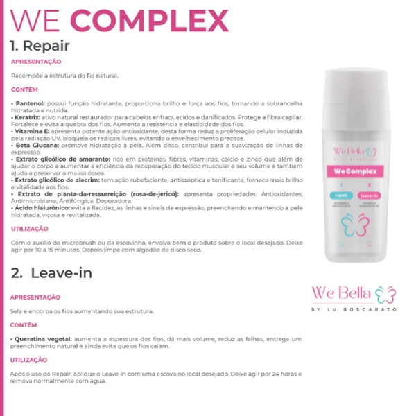 WE COMPLEX PASSO 1 REPAIR MAIS PASSO 2 LEAVE-IN KIT -WE BELLA - Imagem 2