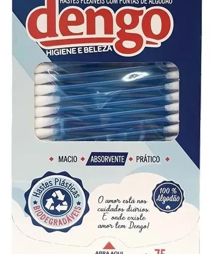 COTONETE HASTE FLEXIVEL DENGO PONTAS DE ALGODAO -75 UNIDADES