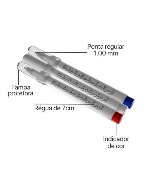CANETA MARCADOR DERMATIOGRAFICO VERMELHO 1 UNIDADE ALUR MEDICAL - Imagem 2