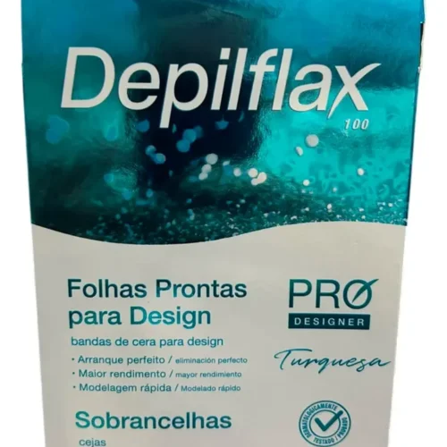 FOLHAS PRONTAS DESIGN DE SOBRANCELHAS 20 FOLHAS TURQUESA- DEPILFLAX