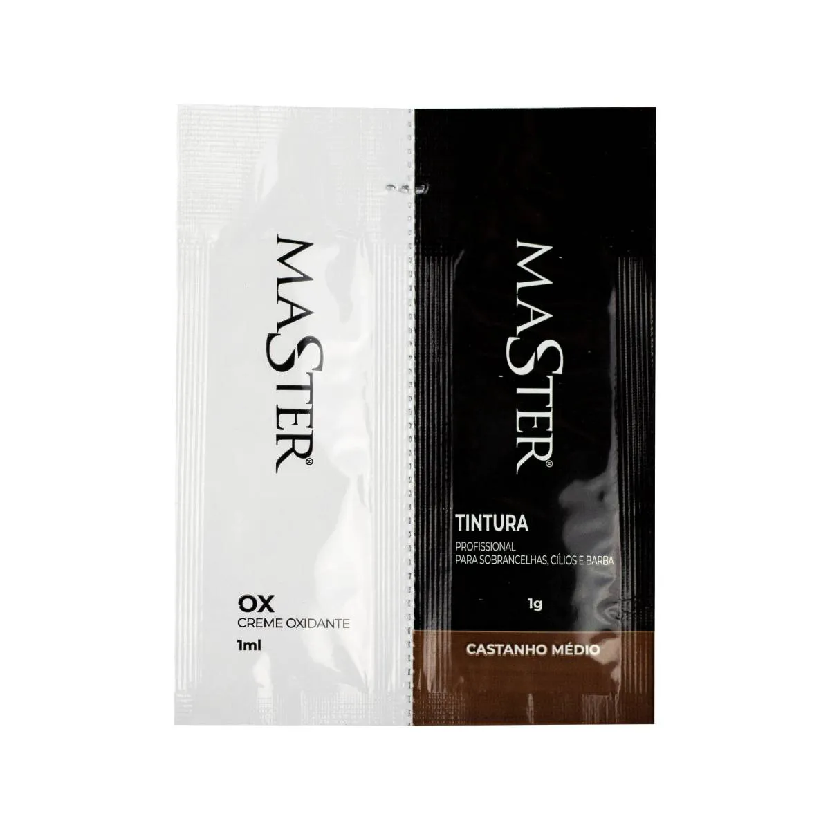 TINTA CASTANHO MEDIO MASTER 1G + OXIDANTE 1ML SACHES - Imagem 2