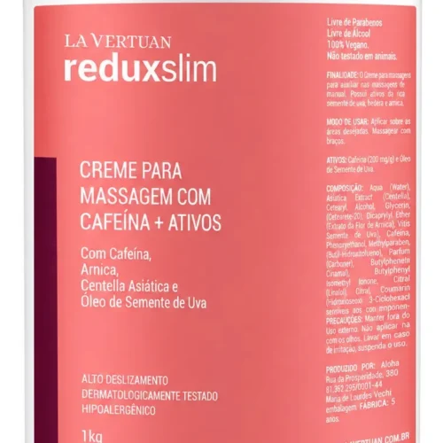 CREME COM CAFEINA PARA CELULITE + ATIVOS 1 KG LA VERTUAN