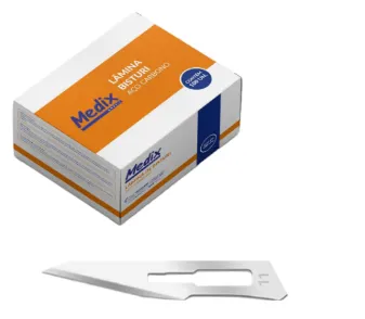 LAMINA DE BISTURI DE AÇO CARBONO Nº 11 - CAIXA COM 100 UN. MEDIX