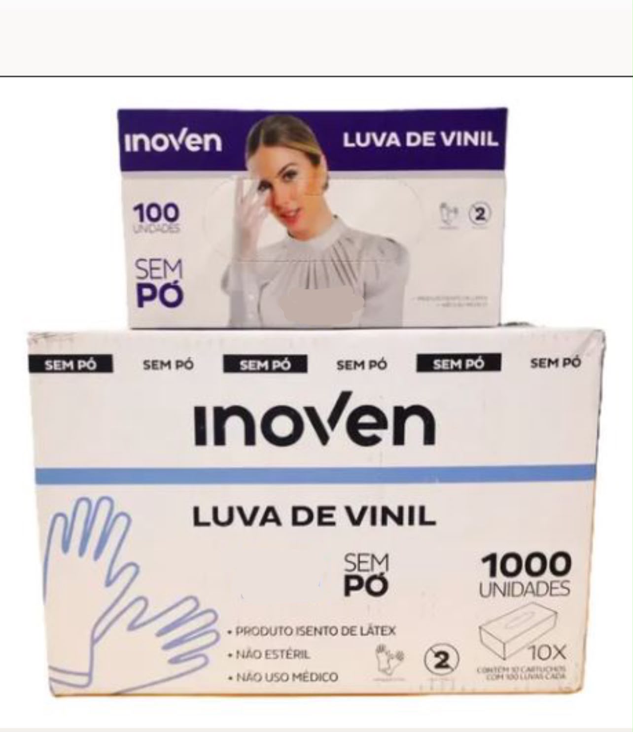 LUVA DE PROCEDIMENTO VINIL SEM PO 100 UNIDS P -10 CAIXAS INOVEN