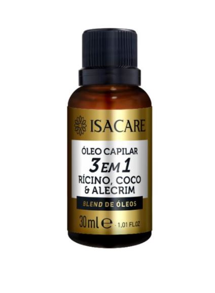 OLEO 3 EM 1 - ALECRIM, RICINO E COCO 30ML ISACARE