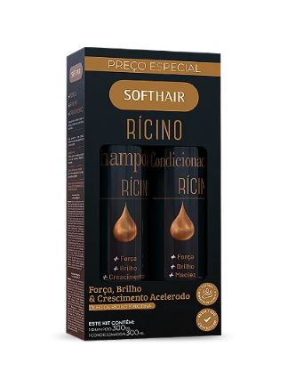 SHAMPOO E CONDICIONADOR RÍCINO 300ML KIT SOFTHAIR