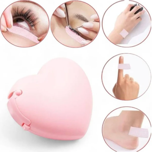 PORTA FITA/MICROPORE  CILIOS FORMATO CORAÇAO ROSA