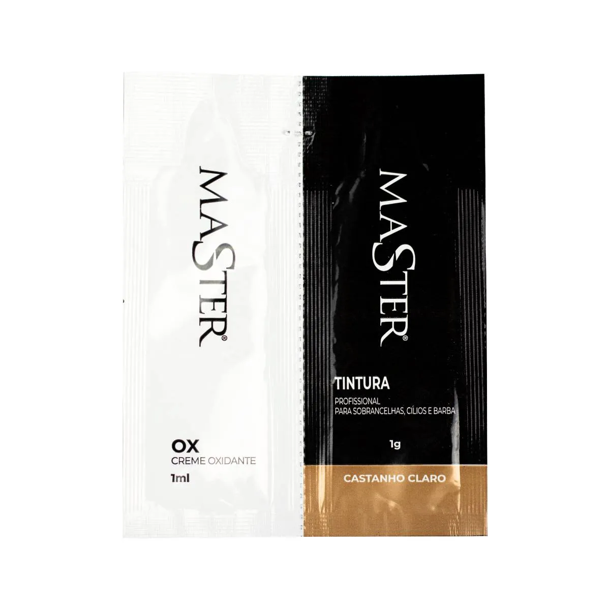 TINTA CASTANHO CLARO MASTER 1G + OXIDANTE 1ML SACHES